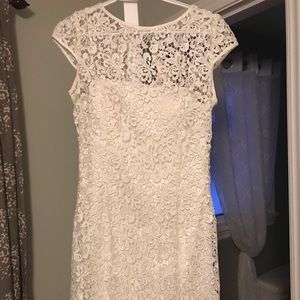 Adrianna Papell white lace dress